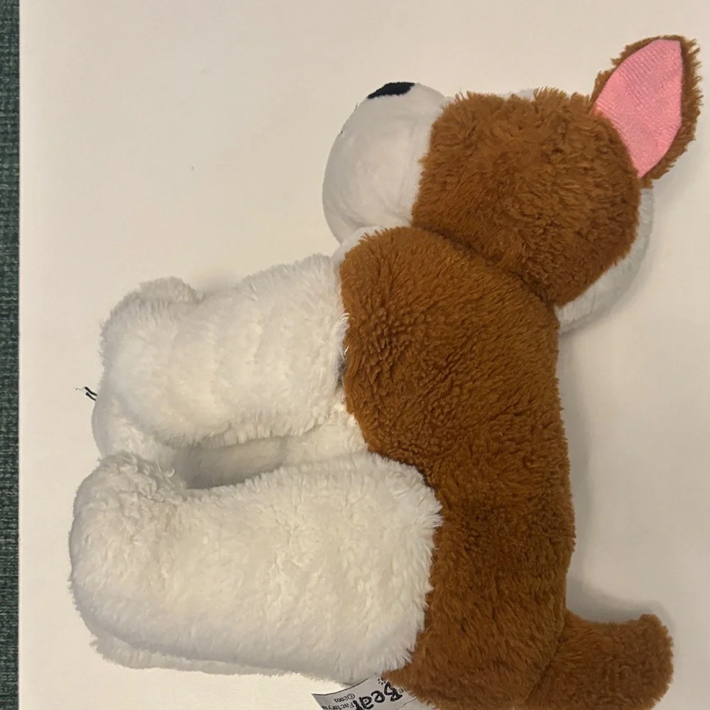 Bear Factory Love-Themed Plush Dog Toy Pair - Brown and Gray